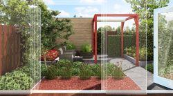 Impressie van een tuin verzorgd door Groenidee voor projectontwikkelaar.