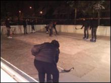 ijspret in de tuin - kunstijsbaan van Global green Ice